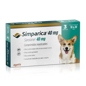 Simparica 3 comprimidos 10 Kg. a 20 Kg.