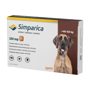 Simparica 3 comprimidos 40 Kg. a 60 Kg.