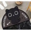 Limpiapiés Alfombra: Bienvenida Mascota Cocina Baño  GATO NEGRO