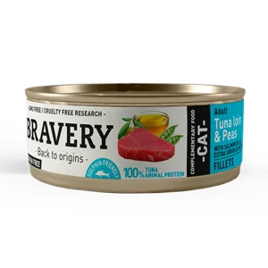 Lata Bravery Cat Tuna Loin & Peas 70 GR Unidad