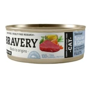 Lata Bravery Cat Tuna Loin & Carrots Sterilized 70 GR Unidad