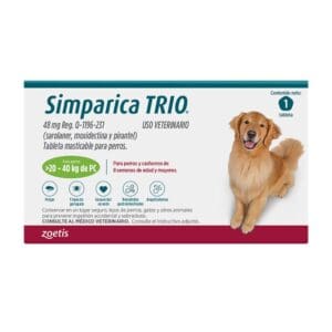 Simparica Trio 1 comprimido  20 Kg. a 40 Kg.