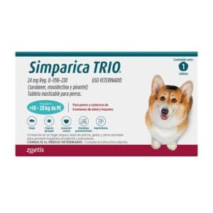 Simparica Trio 1 comprimido  10 Kg. a 20 Kg.